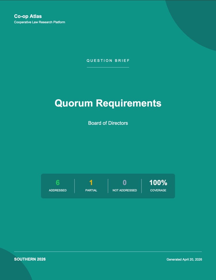 U.S. Southern Edition brief-style view summarizing a cooperative law question.