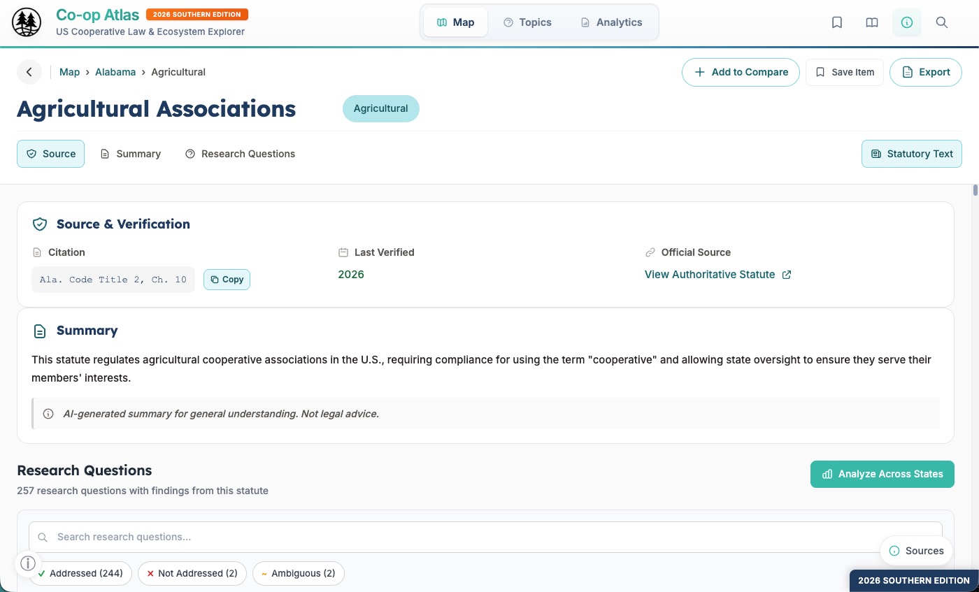 U.S. Southern Edition statute detail page showing legal text and structure.
